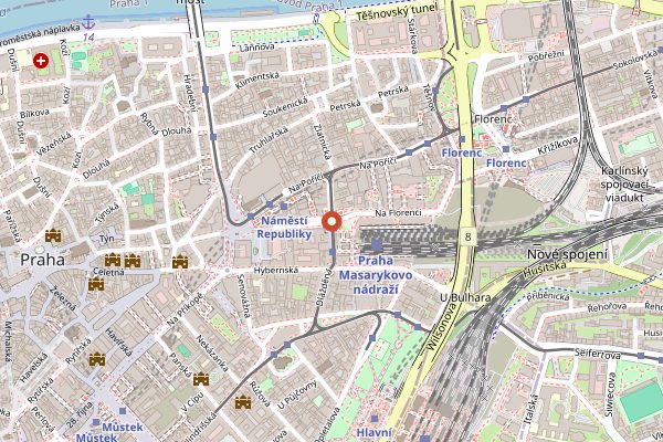 Map showing EMA Espresso Bar in Prague
