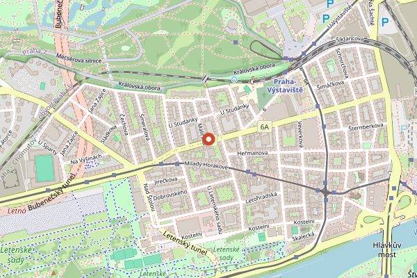 Map showing Eska Letna in Prague