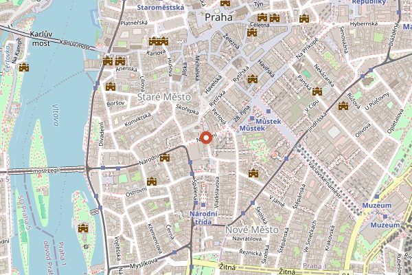 Map showing Kavarna Adria in Prague