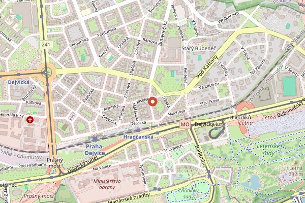 Map showing Misto in Prague