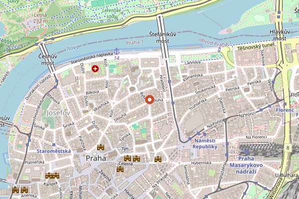 Map showing Lokal Dlouhaaa in Prague