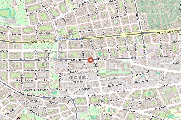 Map showing Vycep in Prague