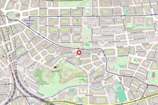 Map showing Plevel in Prague