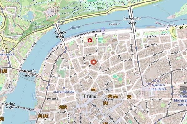 Map showing Casa de Carli in Prague