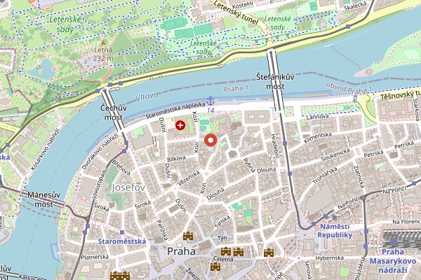 Map showing Field in Prague