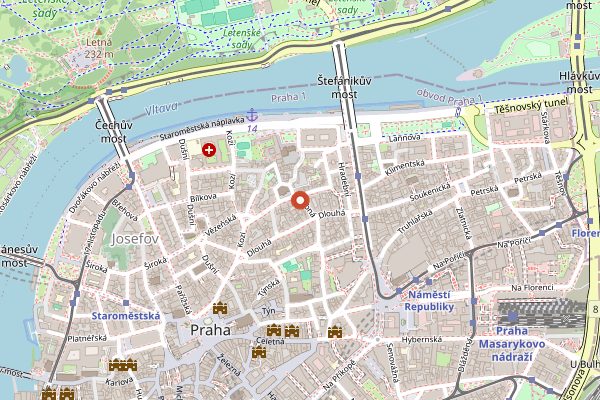 Map showing La Degustation Boheme Bourgeoise in Prague