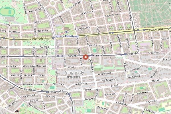 Map showing Vycep in Prague