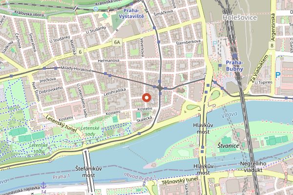 Map showing Bistro 8 in Prague