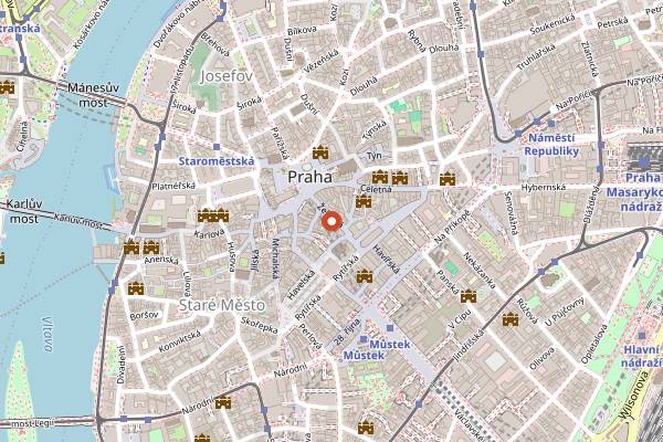 Map showing AghaRTA Jazz Centrum in Prague