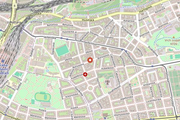 Map showing Bukowski's Bar in Prague