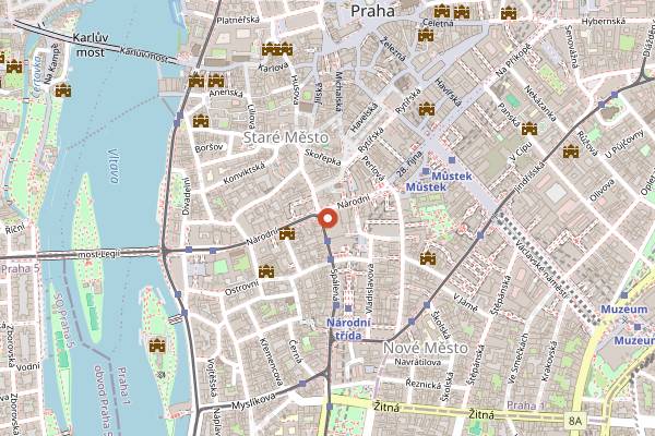 Map showing Fly Vista in Prague