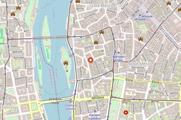 Map showing Hemingway Bar in Prague
