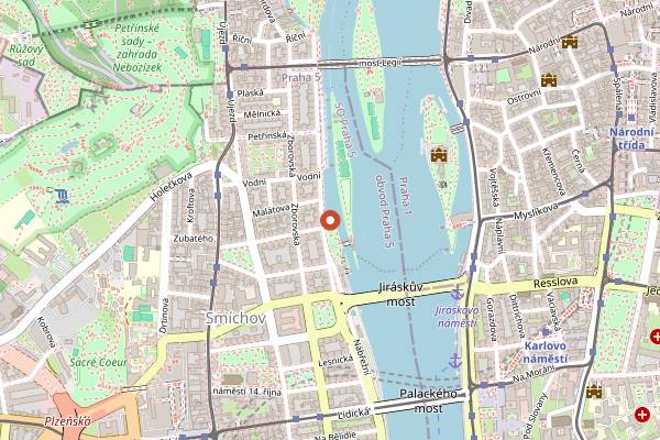 Map showing Jazz Dock in Prague