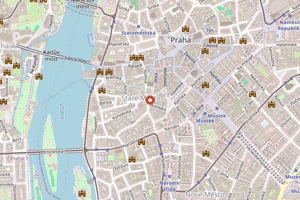Map showing Jazz Republic in Prague