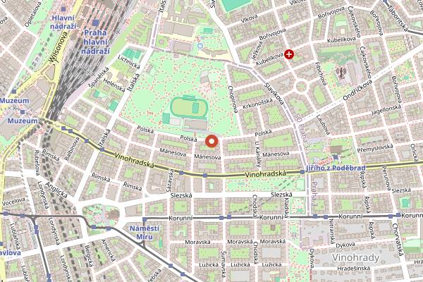 Map showing The Saints in Prague