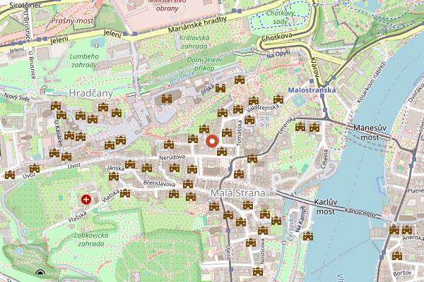 Map showing U Hrocha in Prague