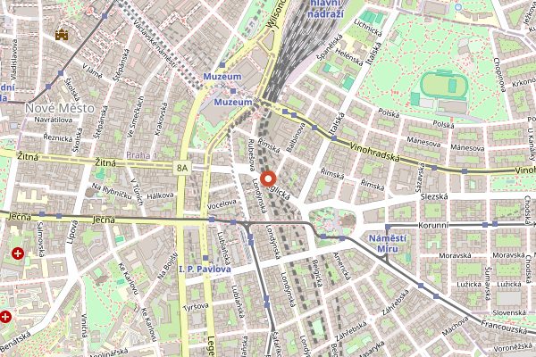 Map showing Pho Vietnam Tuan and Lan in Prague