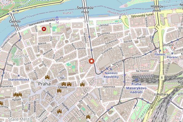 Map showing Pizza Nuova in Prague