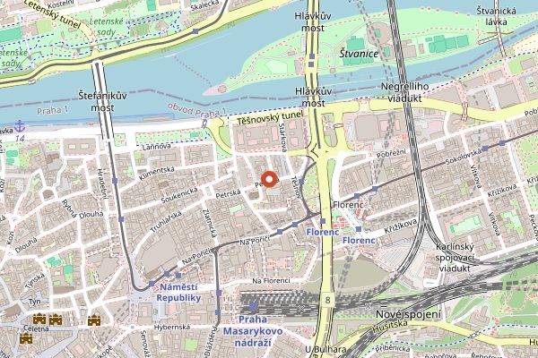 Map showing Sansho in Prague