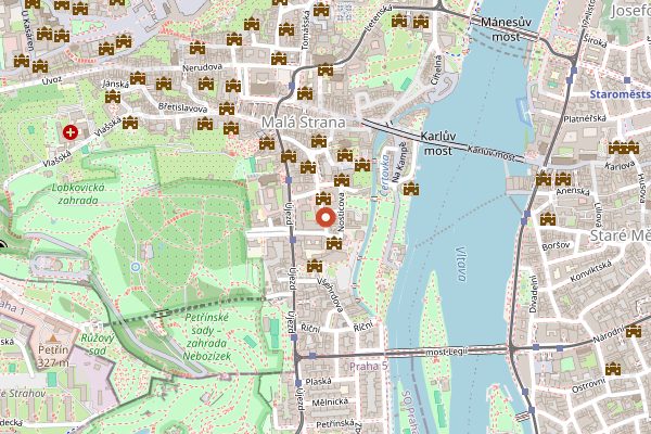 Map showing U Modre Kachnicky in Prague