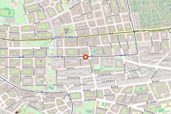Map showing Vycep in Prague