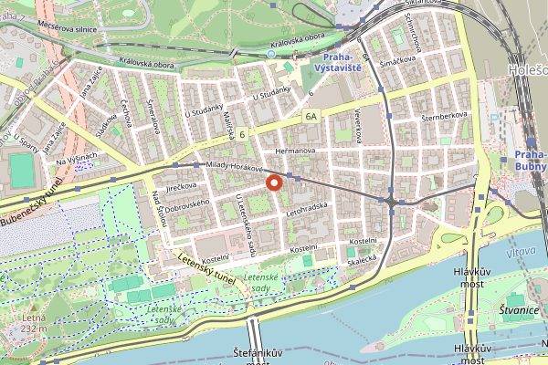 Map showing Mr HotDog in Prague