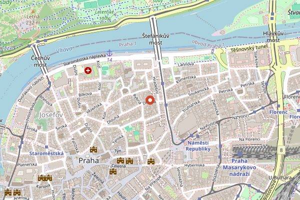 Map showing Bokovka in Prague