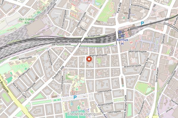 Map showing Cafe Jordan in Aarhus