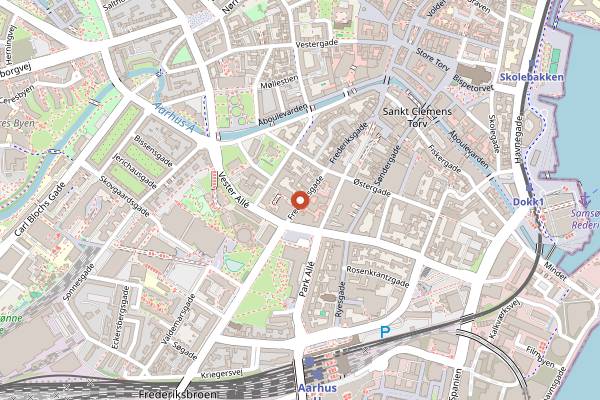 Map showing Sherlock Holmes Pub in Aarhus