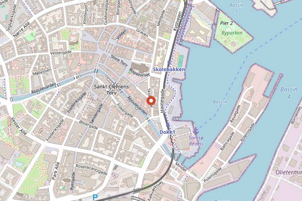Map showing Tokio Bar in Aarhus