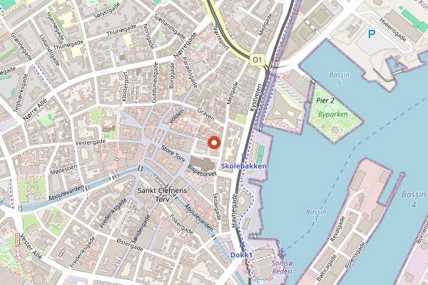 Map showing Cafe Casablanca in Aarhus