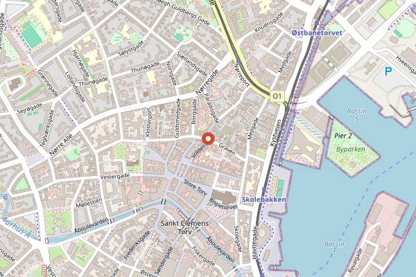 Map showing Cafe Drudenfuss in Aarhus