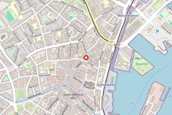 Map showing Gaardcafeen in Aarhus