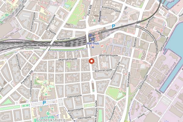 Map showing Kahler Spisesalon in Aarhus