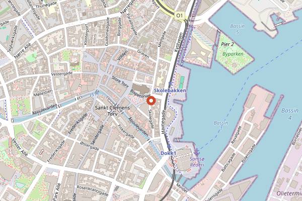 Map showing Teater Bodega in Aarhus
