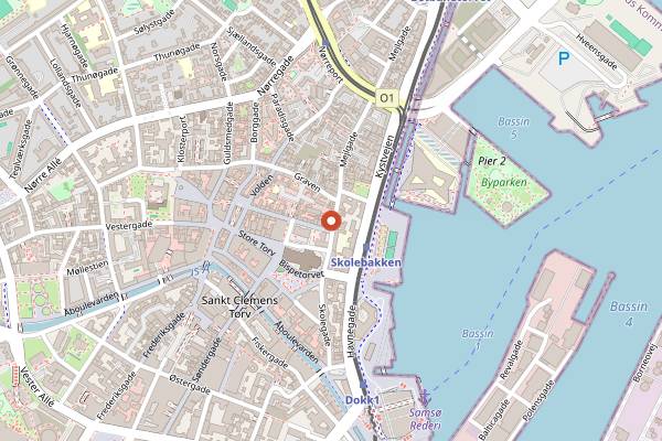 Map showing Kaffe Fabrikken in Aarhus