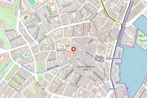 Map showing Ali Baba Grill in Aarhus