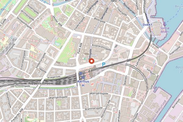 Map showing Restaurant Nögen in Aarhus
