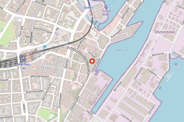 Map showing Restaurant Tiende in Aarhus