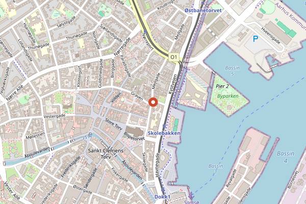 Map showing Ting Bakery in Aarhus