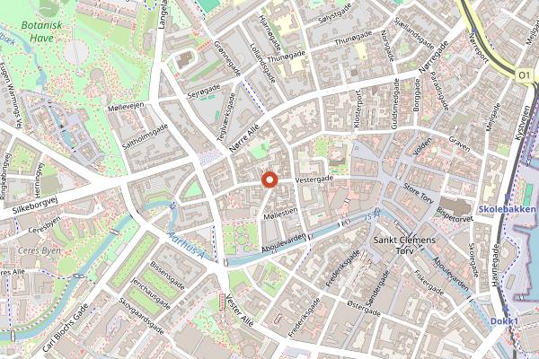 Map showing Vesterlauget in Aarhus