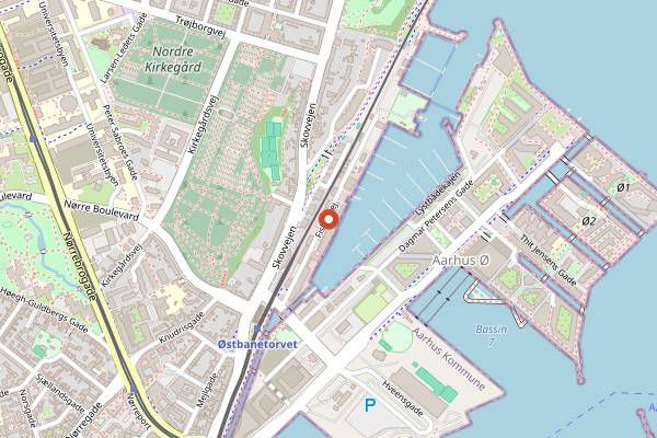 Map showing Havnens Fiskehus in Aarhus