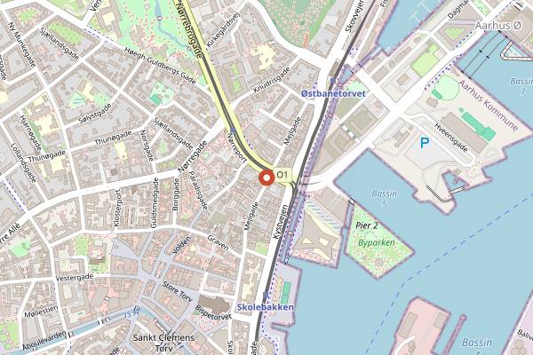 Map showing Aarhus Organic Farmers Market in Aarhus