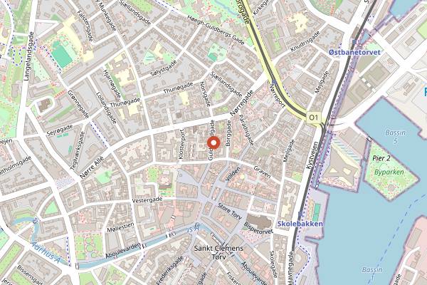 Map showing Langhoff & Juul in Aarhus