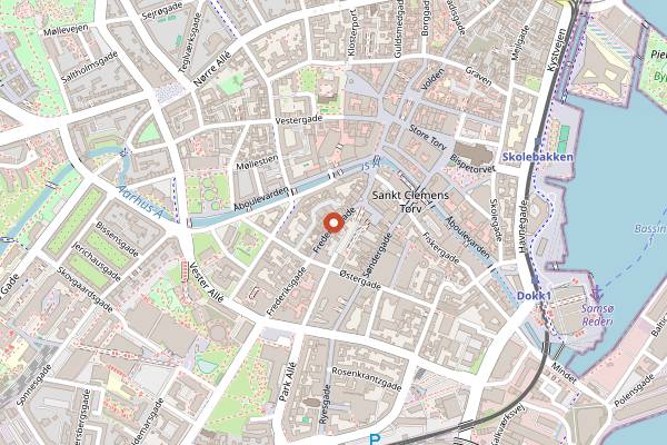 Map showing Bakkegaard Vinbar in Aarhus