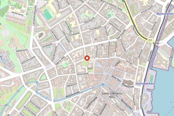 Map showing S'vinbar in Aarhus
