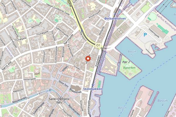 Map showing Viking Vinbar in Aarhus