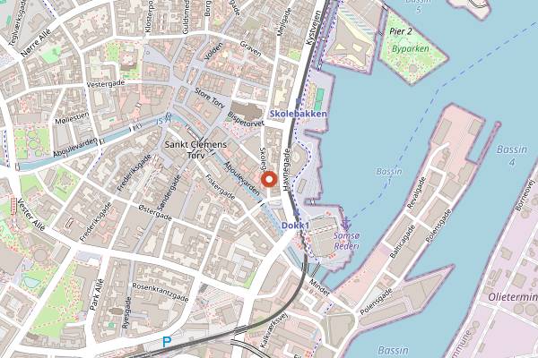 Map showing Vinkælderen in Aarhus