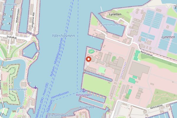 Map showing Mikkeller Baghaven in Copenhagen