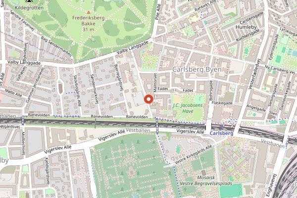 Map showing Home of Carlsberg in Copenhagen